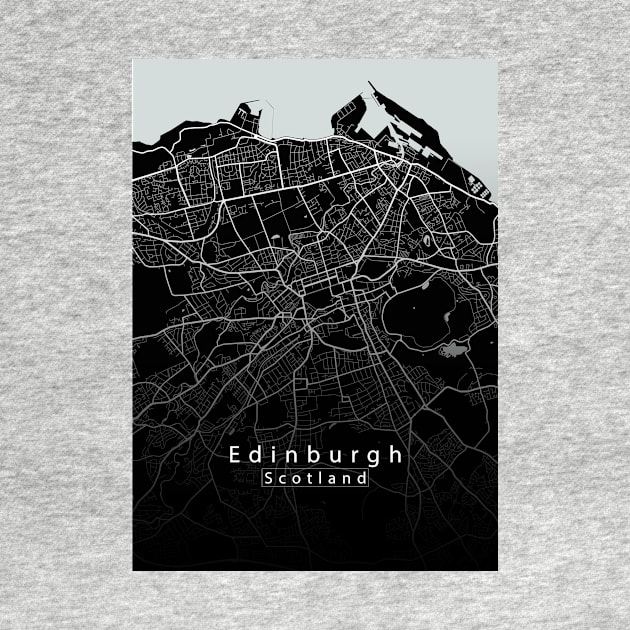 Edinburgh Scotland City Map dark by Robin-Niemczyk